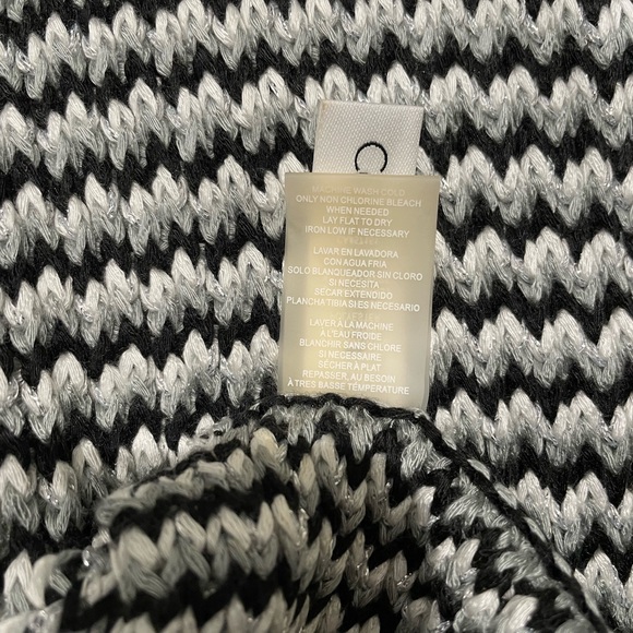 Calvin Klein Woven Infinity Scarf in black, white, gray, silver - Picture 3 of 3